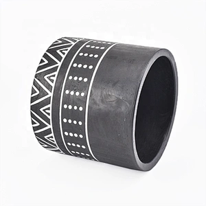 Cylinder marble ceramic votive candle jars customized candle vessel home decor wholesale