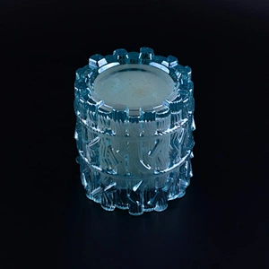 Home decoration tree branch tealight blue crystal Glass candle jar