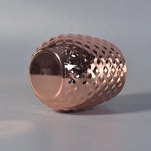 Diamond Pattern Metal Candle Jars Stainless Steel Gold Candle Holders for Soy Wax Home Decor