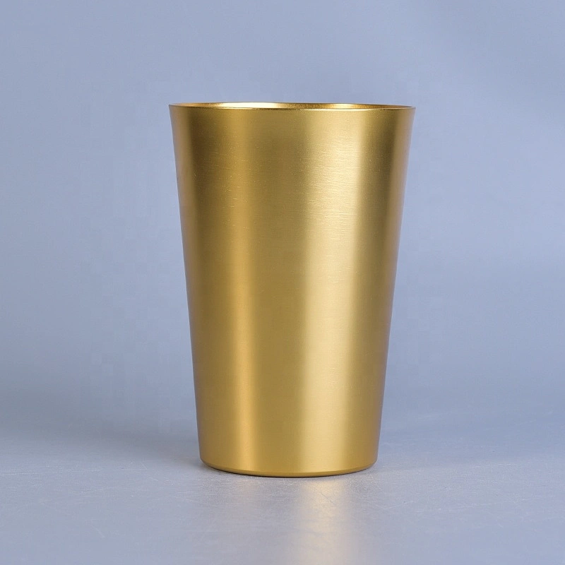 Customized candle gold holder metal pillar candle jar home decor wholesales
