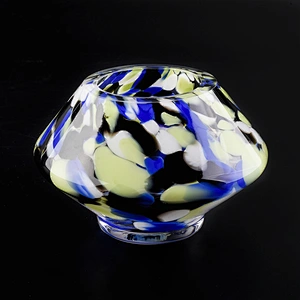 mottled glass vessel for candle making 8 oz glossy candle jar