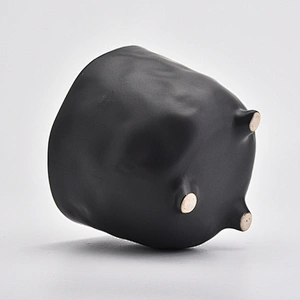 Matte black ceramic candle vessel wholesales