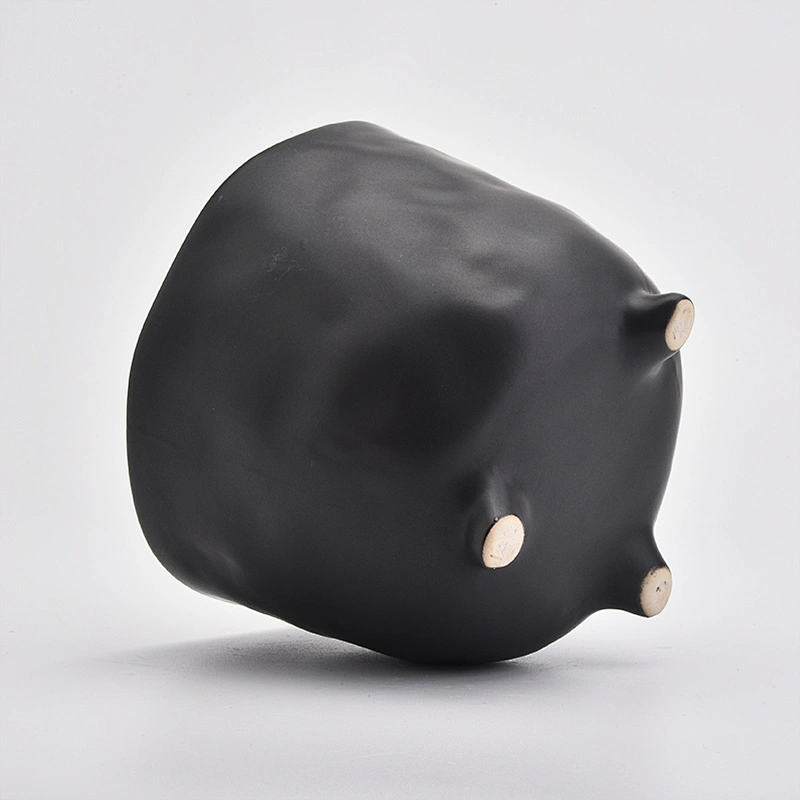 Matte black ceramic candle vessel wholesales