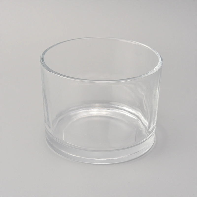 Wide mouth glass vessel for candle making, glass candle container