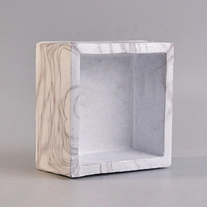 Square cement hurricane candle container wholesales