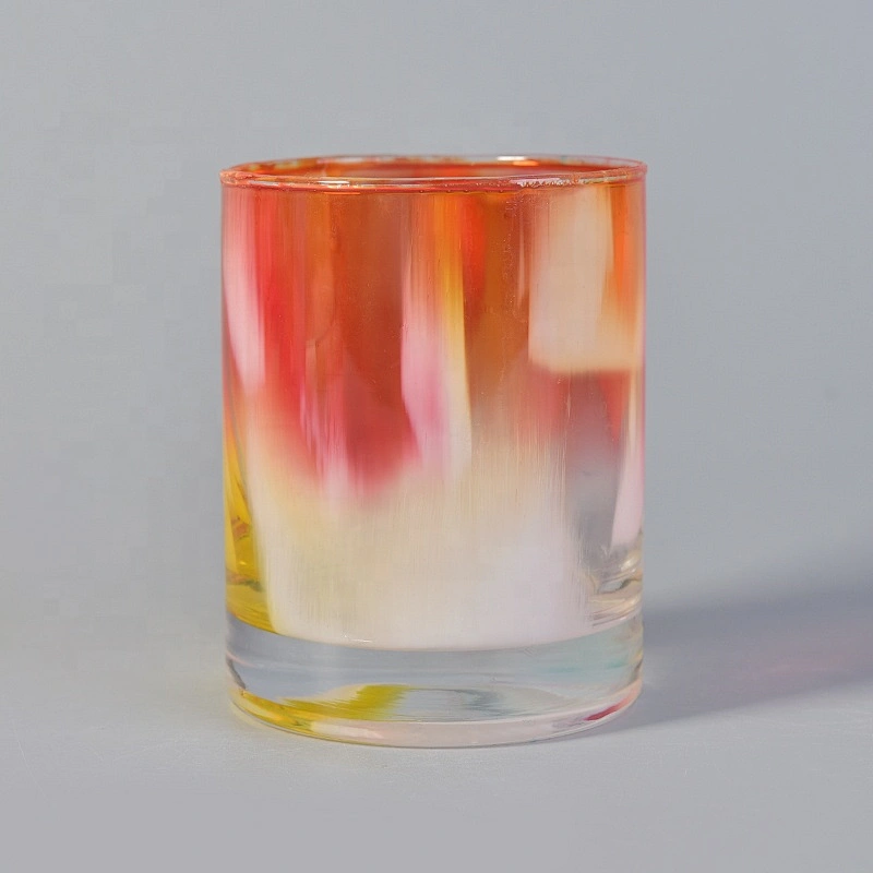 Personalized hurricane spraying Glass Candle container tealight double wall candle Holder wedding Decor use Wholesales