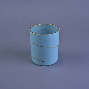Home decor matte blue luxury glass candle jar