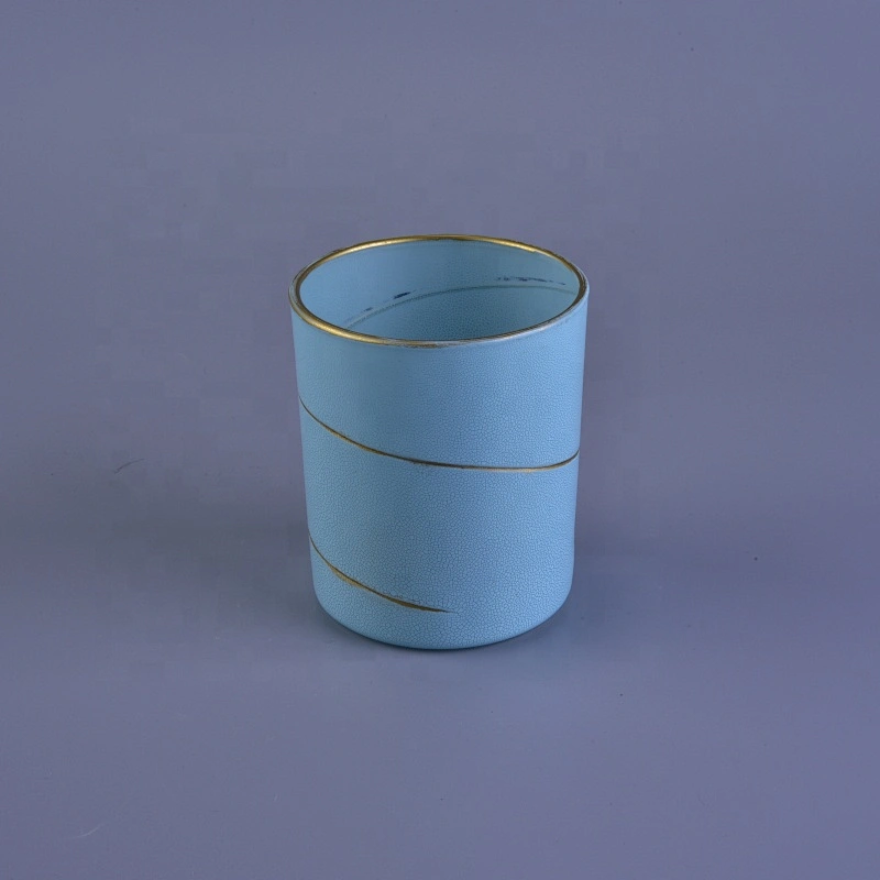 Home decor matte blue luxury glass candle jar
