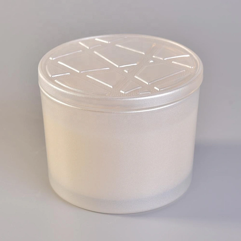 10oz Hot sales white crystal glass candle jars luxury with lid