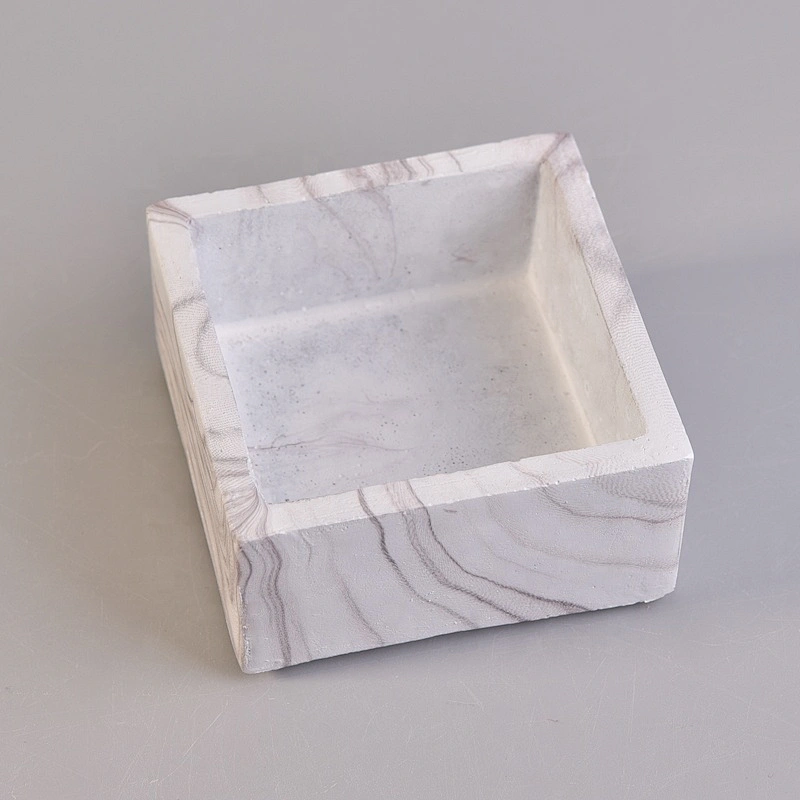 Square cement hurricane candle container wholesales