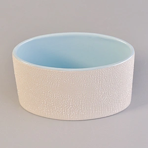 Hot sale decorative ceramic candle vessel moon shape candle jar