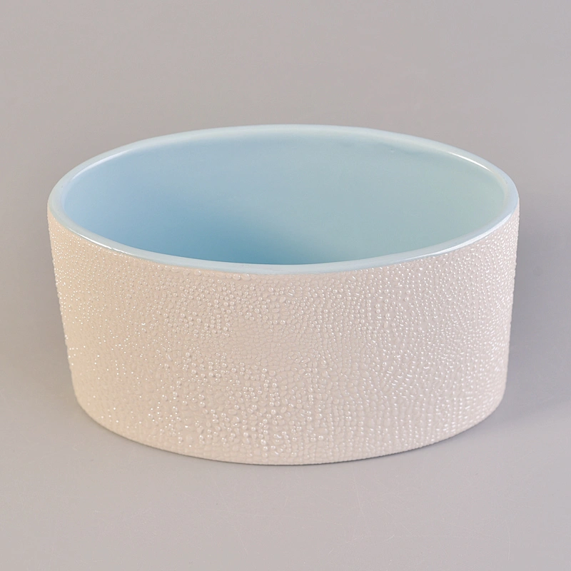 Hot sale decorative ceramic candle vessel moon shape candle jar