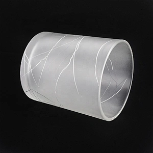 400ml Sunny Frosted cylinder decorative glass candle jar