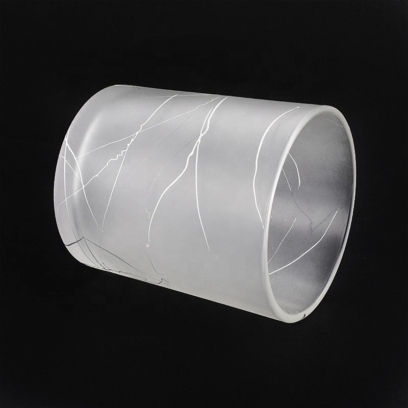 400ml Sunny Frosted cylinder decorative glass candle jar