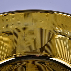 Manufacturer Factory price large golden custom glass candle jars 10oz 14oz