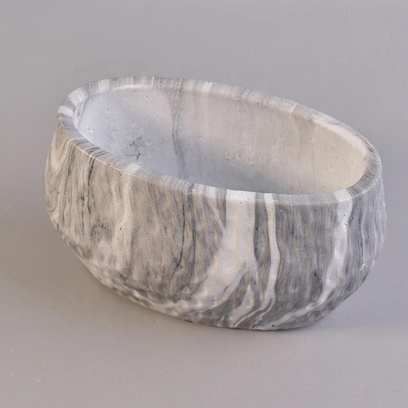 Oval cement candle jar custom supplier