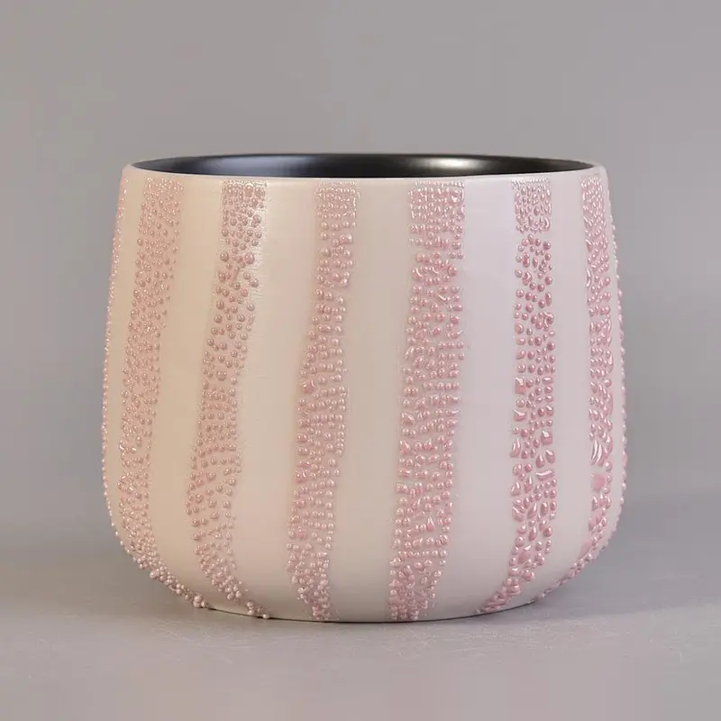 wholesales Round shape ceramic holder 12oz round candle tin