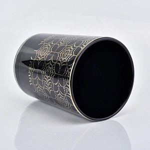 Sunny glassware black electroplating luxury glass candle jars home decor