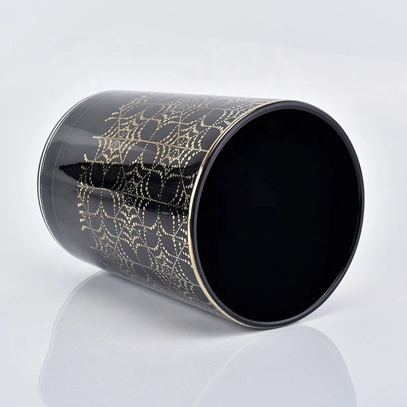 Sunny glassware black electroplating luxury glass candle jars home decor