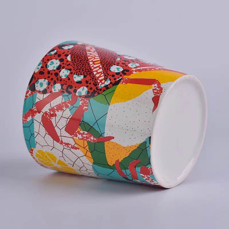 ceramic candle jar with decal printing