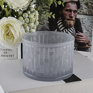 frosted colored glass candle jar