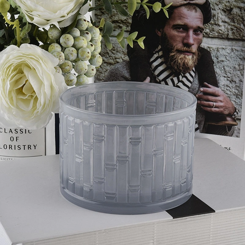 frosted colored glass candle jar