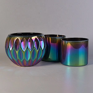 Empty plating candle vessel glass votive candle jar home decoration bulk