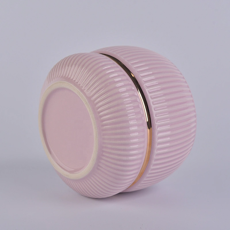 Sunny hot sales pink tea light ceramic candle jars in bulk 10oz