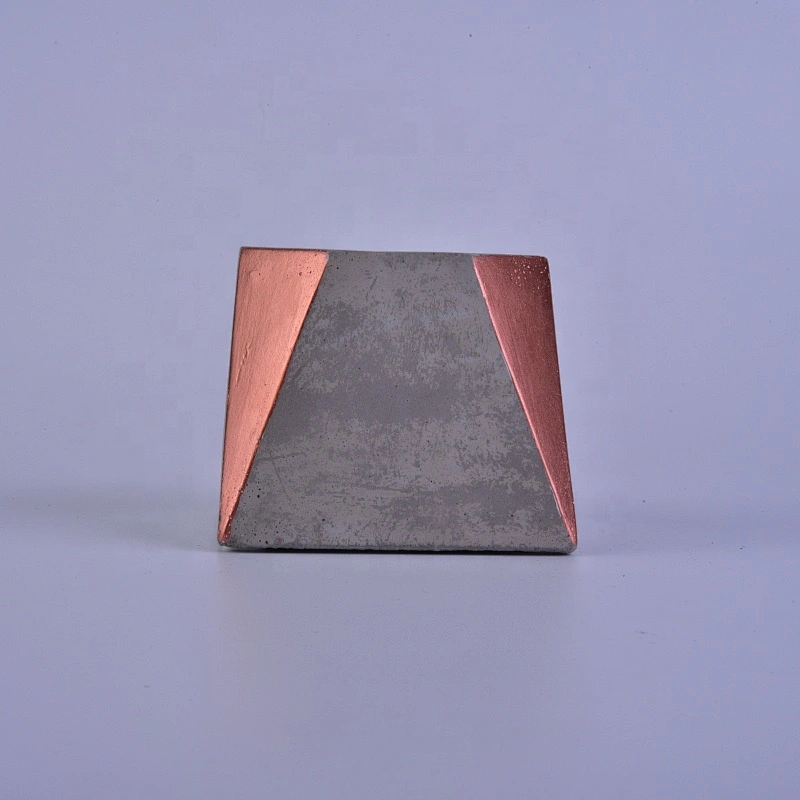 Hexagon empty decorative cement candle jar