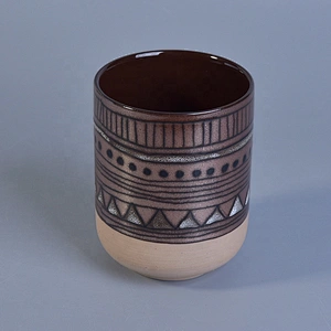 Frosted cylinder glazed ceramic candle jar tealight candle holders home decoration use