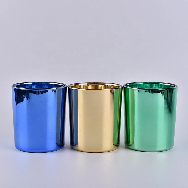 wholesale blue glass electroplated tealight candle holder wedding decor