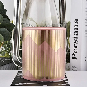 pink cylinder ceramic candle holder, popular size ceramic vessels for candle making