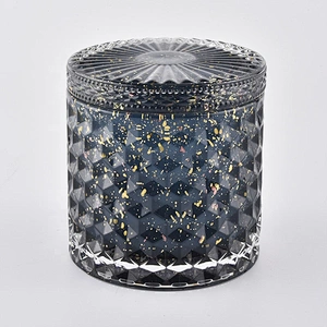 10oz 12oz 14oz manufacturer  scented Luxury embossed glass candle jar with lid