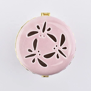 Cylinder ceramic votive candle jars customized candle holders with golden lid wedding decor wholesale