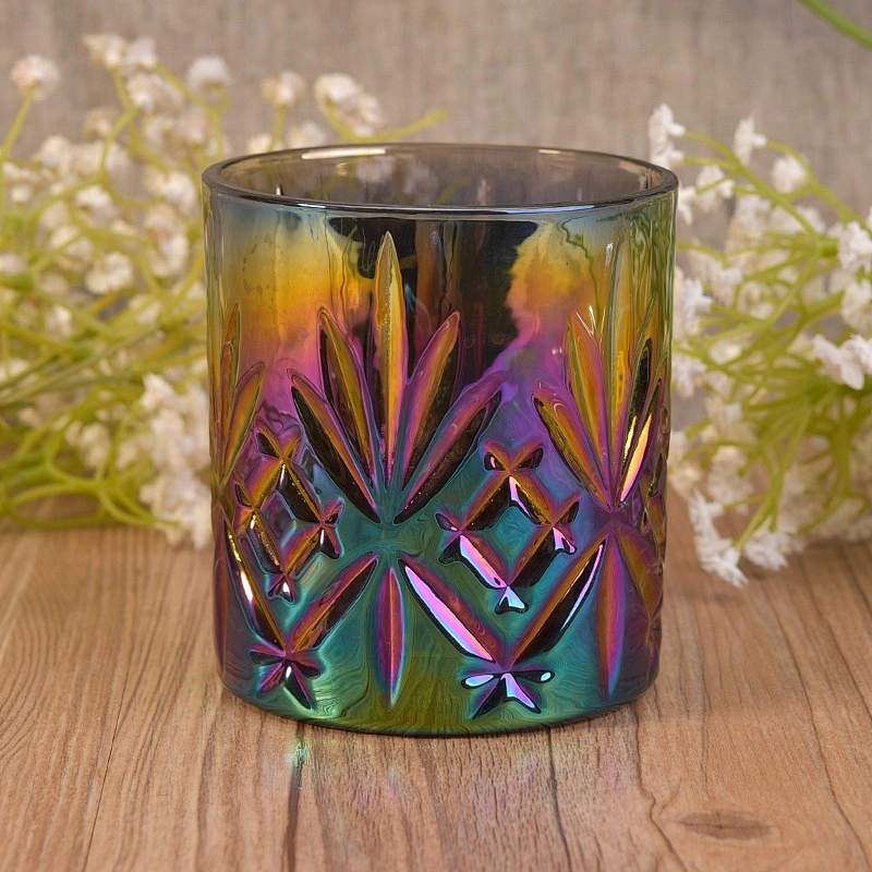 Antique plating candle jar glass table candle bottle home decoration