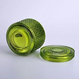 Restaurant table luxury glass candle holders with glass lids