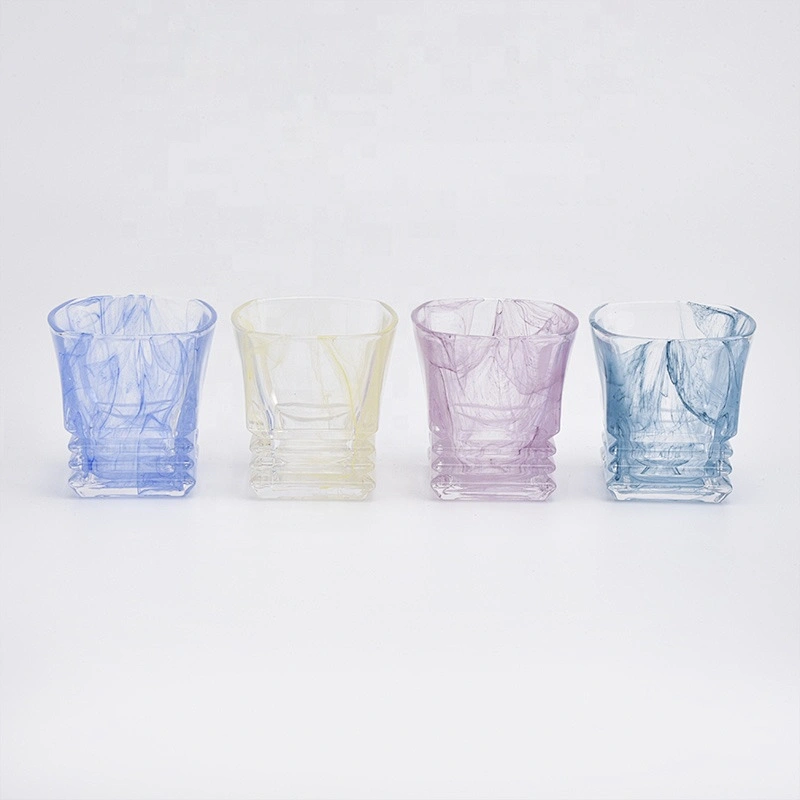 Wholesales 130ml Smoky Blue Glass Candle Holders Votive Candle Jars for Soy Wax Home Decor