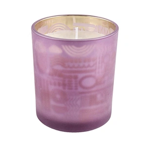 Sunny luxury purple matte glass candle holders vessels 10oz 20oz