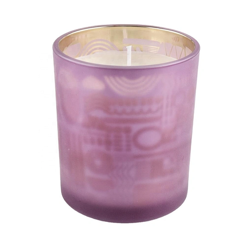 Sunny luxury purple matte glass candle holders vessels 10oz 20oz