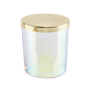 12oz Iridescent glass candle jar home decor pieces