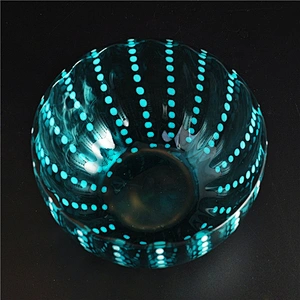 Sunny custom blue crystal luxury candle glass holder