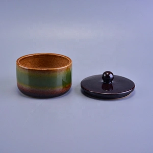 500ml Unique ceramic tealight candle holders with lid factory