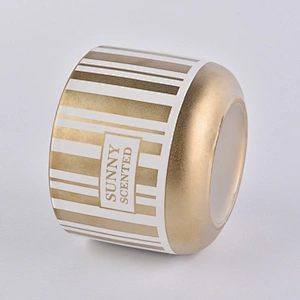 6oz 8oz 11oz Wholesales gold electroplated luxury ceramic candle containers