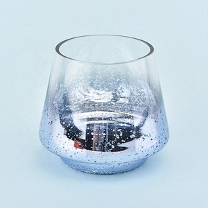 Wholesale  glass candle  holder gradient mercury home decoration