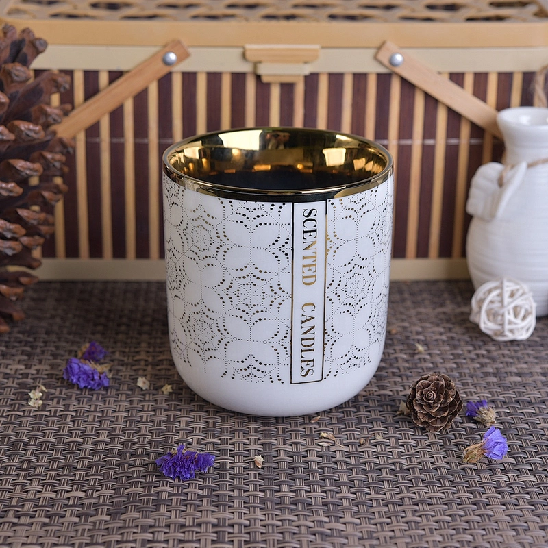 Sunny tealight white decorative scented ceramic candle jar