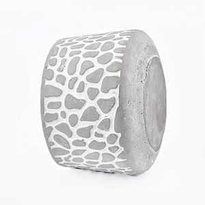 Customized round ceramic votive candle holder marble candle jar home decor in bulk