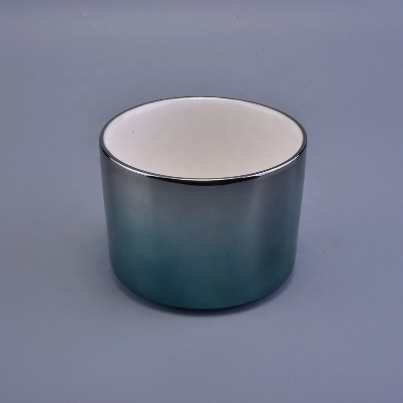 Plating ceramic candle iridescent jar table use