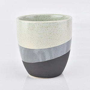 12 oz candle container, three color ceramic candle vessel