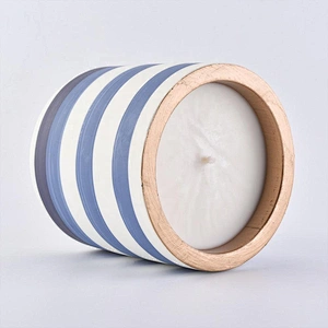 Wholesales blue scented ceramic holder for luxury candle making