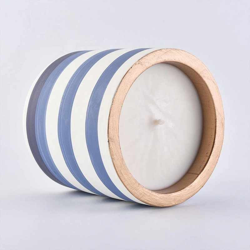Wholesales blue scented ceramic holder for luxury candle making